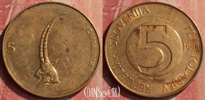 Словения 5 толаров 1998 года, KM# 6, 426-042