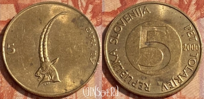 Словения 5 толаров 2000 года, KM# 6, 462r-134