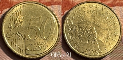 Словения 50 евроцентов 2007 года, KM# 73, 467s-591
