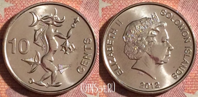 Соломоновы Острова 10 центов 2012 года, UNC, 060i-043