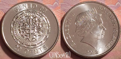 Соломоновы Острова 20 центов 2012 года, UNC, 085k-105