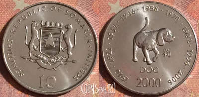 Сомали 10 шиллингов 2000 года, KM# 100, 190i-140