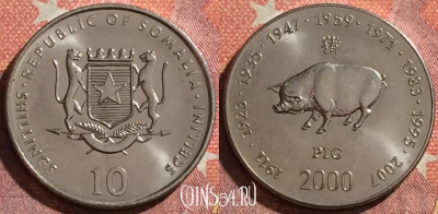 Сомали 10 шиллингов 2000 года, KM# 101, 346-119