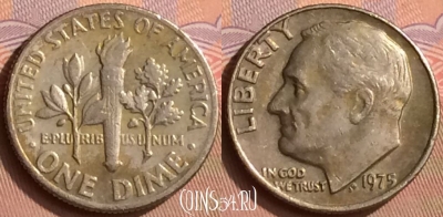 США 10 центов 1975 года, KM# 195a, 411-130