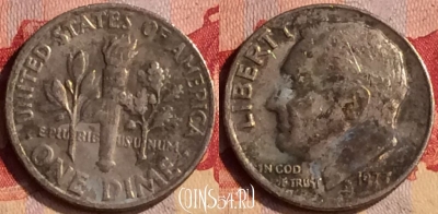 США 10 центов 1977 года, KM# 195a, 403-018