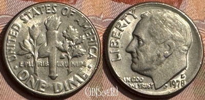 США 1 дайм 1978 D, KM# 195a, 308s-005