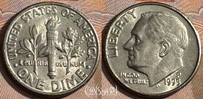 США 1 дайм 1995 P, KM# 195a, 147s-042