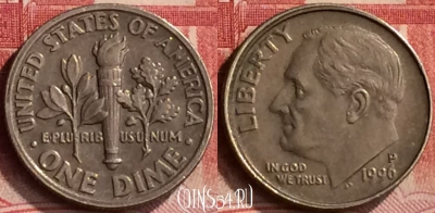 США 10 центов 1996 года P, KM# 195a, 277m-021