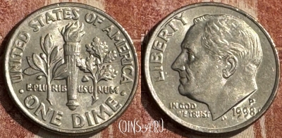 США 1 дайм 1998 P, KM# 195a, s051s-105