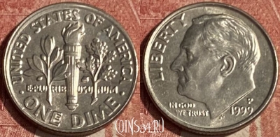 США 1 дайм 1999 P, KM# 195a, 161q-128