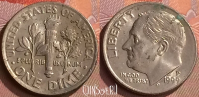 США 1 дайм 1999 года P, KM# 195a, 246o-040