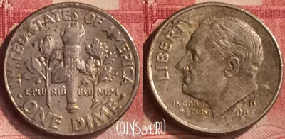 США 10 цент 2003 года D, KM# 195a, 190m-086