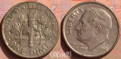 США 1 дайм 2004 года D, KM# 195a, 087o-052