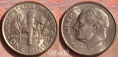 США 10 цент 2006 года P, KM# 195a, 160m-101
