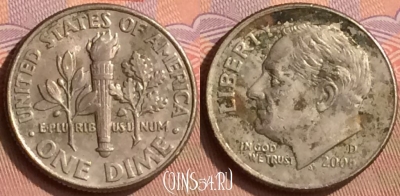 США 10 центов 2006 года P, KM# 195a, 411-123