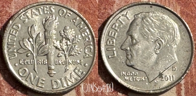 США 1 дайм 2011 года D, KM# 195a, 048s-076