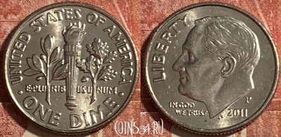 США 1 дайм 2011 P, KM# 195a, 476р-080