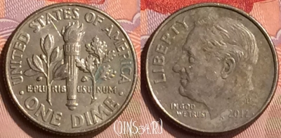США 10 центов 2012 года P, KM# 195a, 416-047