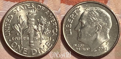 США 1 дайм 2012 P, KM# 195a, 496р-084