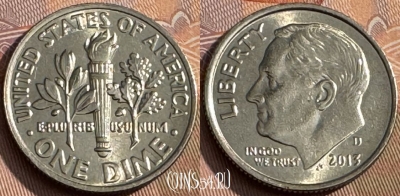 США 1 дайм 2013 D, KM# 195a, 175s-007