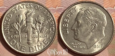 США 1 дайм 2017 P, KM# 195a, 489р-134