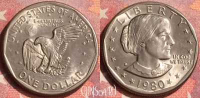 США 1 доллар 1980 года, KM# 207, 300o-138