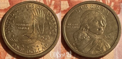 США 1 доллар 2001 года P, KM# 310, 466q-216 ♛
