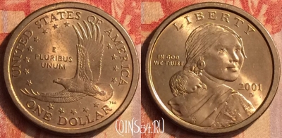 США 1 доллар 2001 года D, KM# 310, 195o-129