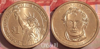 США 1 доллар 2009 года, Zachary Taylor, UNC, 102b-042