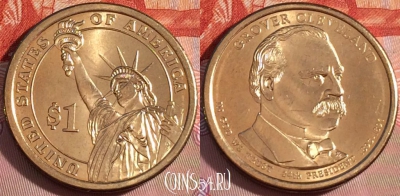 США 1 доллар 2012 года, Grover Cleveland, 105b-039