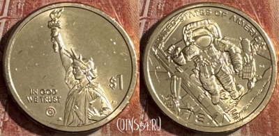 США 1 доллар 2025 г., Космический центр, UNC, 506s-062