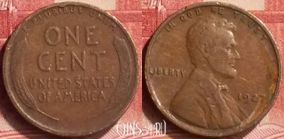 США 1 цент 1927 года, KM# 132, 171m-046