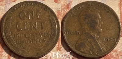 США 1 цент 1929 года, KM# 132, 498р-133 ♛