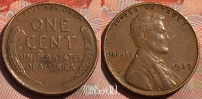 США 1 цент 1939 года, KM# 132, 275a-127