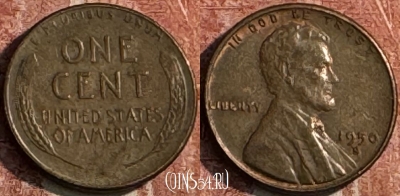 США 1 цент 1950 S, KM# 132, 122s-103 ♛
