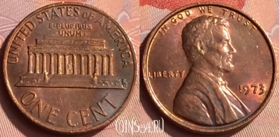 США 1 цент 1973 года, KM# 201, 241n-015