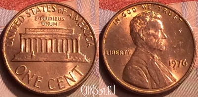 США 1 цент 1976 года, KM# 201, 417-063