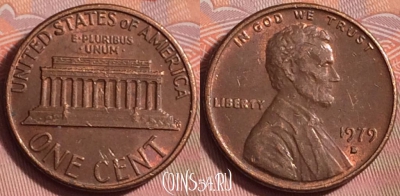 США 1 цент 1979 года D, KM# 201, 205k-103