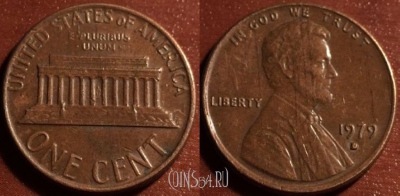 США 1 цент 1979 года, KM# 201, 54-015