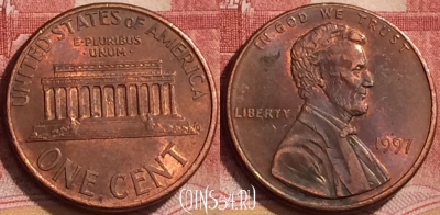 США 1 цент 1997 года, KM# 201b, 151l-098