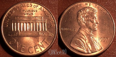 США 1 цент 1997 года, КМ 201b, 58-063