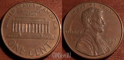 США 1 цент 1997 года, КМ 201b, 58-065