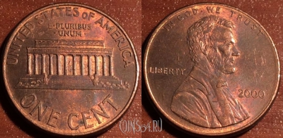 США 1 цент 2000 года, КМ 201b, 58-069