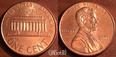 США 1 цент 2005 года, КМ 201b, 67-067b