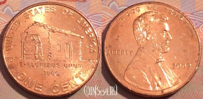 США 1 цент 2009 года, KM# 441, 114c-117