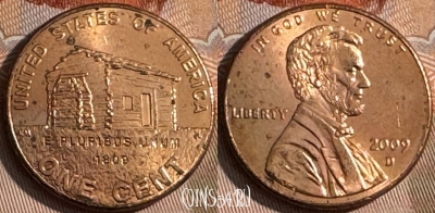 США 1 цент 2009 D, KM# 441, 147s-105