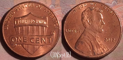 США 1 цент 2012 года, KM# 468, 235b-021