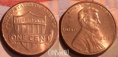 США 1 цент 2012 года, KM# 468, 417-056
