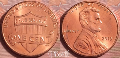 США 1 цент 2013 года, KM# 468, 204k-012