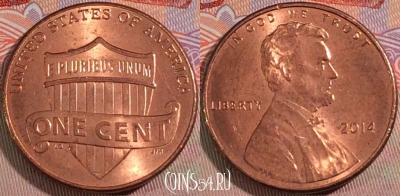 США 1 цент 2014 года, KM# 468, 135b-064